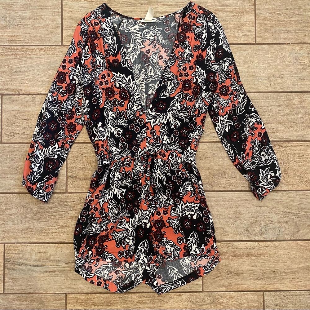 Long Sleeve Floral Romper